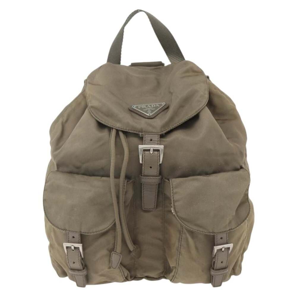 Prada Nylon Backpack Khaki Green